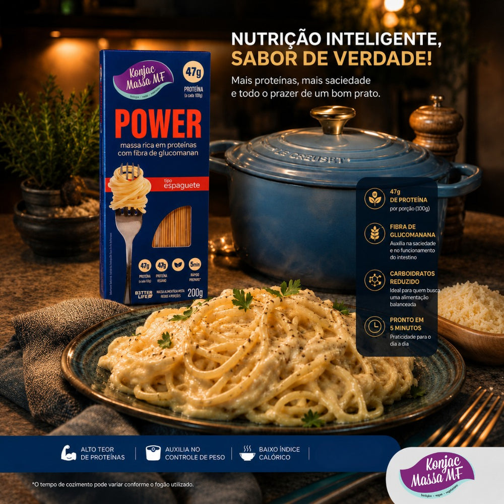 Espaguete Power 94g de proteína vegetal Caixa 10 Unidades