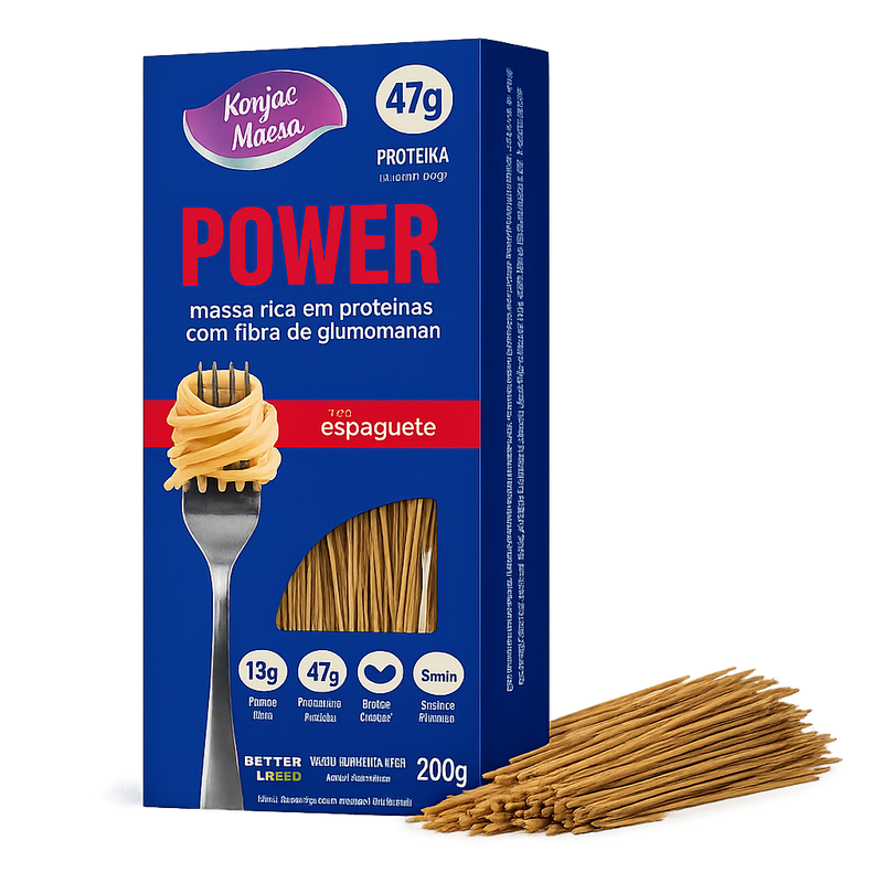Espaguete Power 94g de proteína vegetal Caixa 10 Unidades